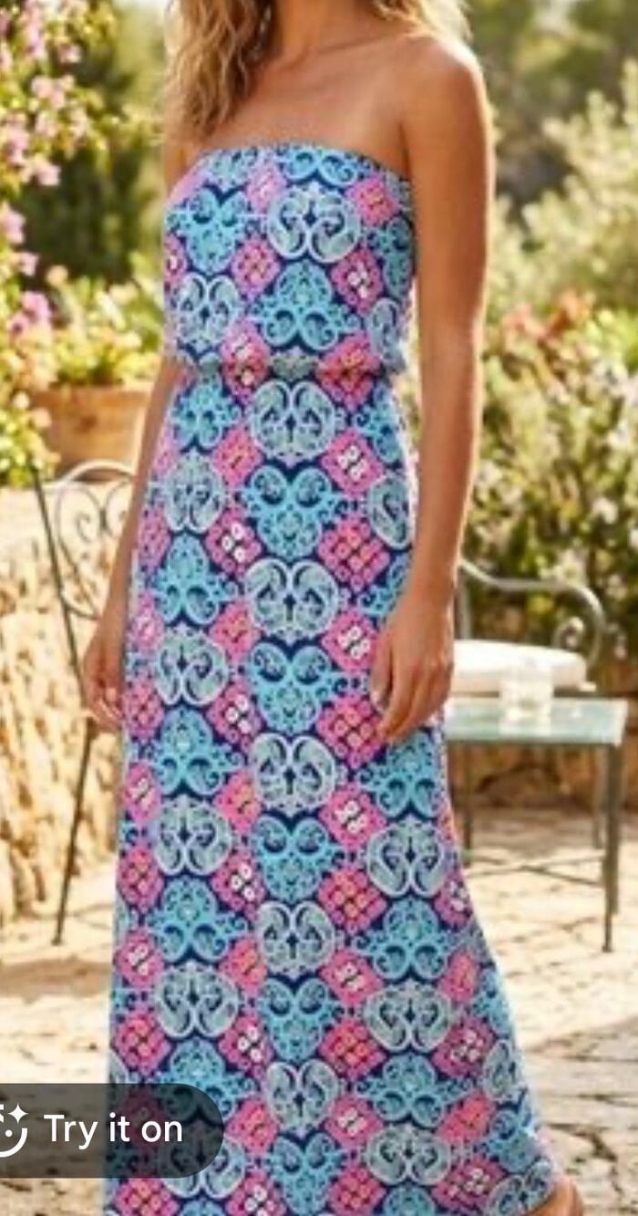 Lilly Pulitzer Marlisa Floral Pima Cotton Maxi Dress Size Small